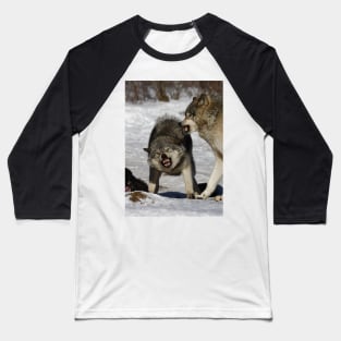 Back off! - Timber Wolf Baseball T-Shirt